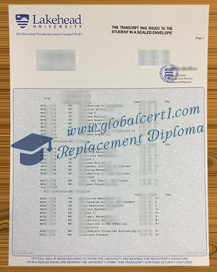 Lakehead University transcript
