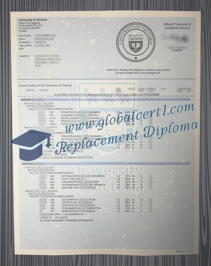 University of Victoria transcript