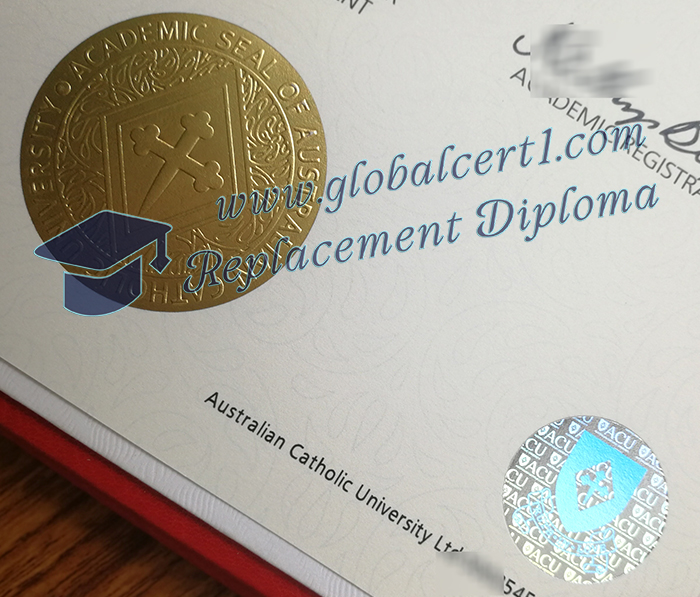 Australian Catholic University seal and hologram