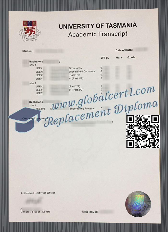 University of Tasmania transcript